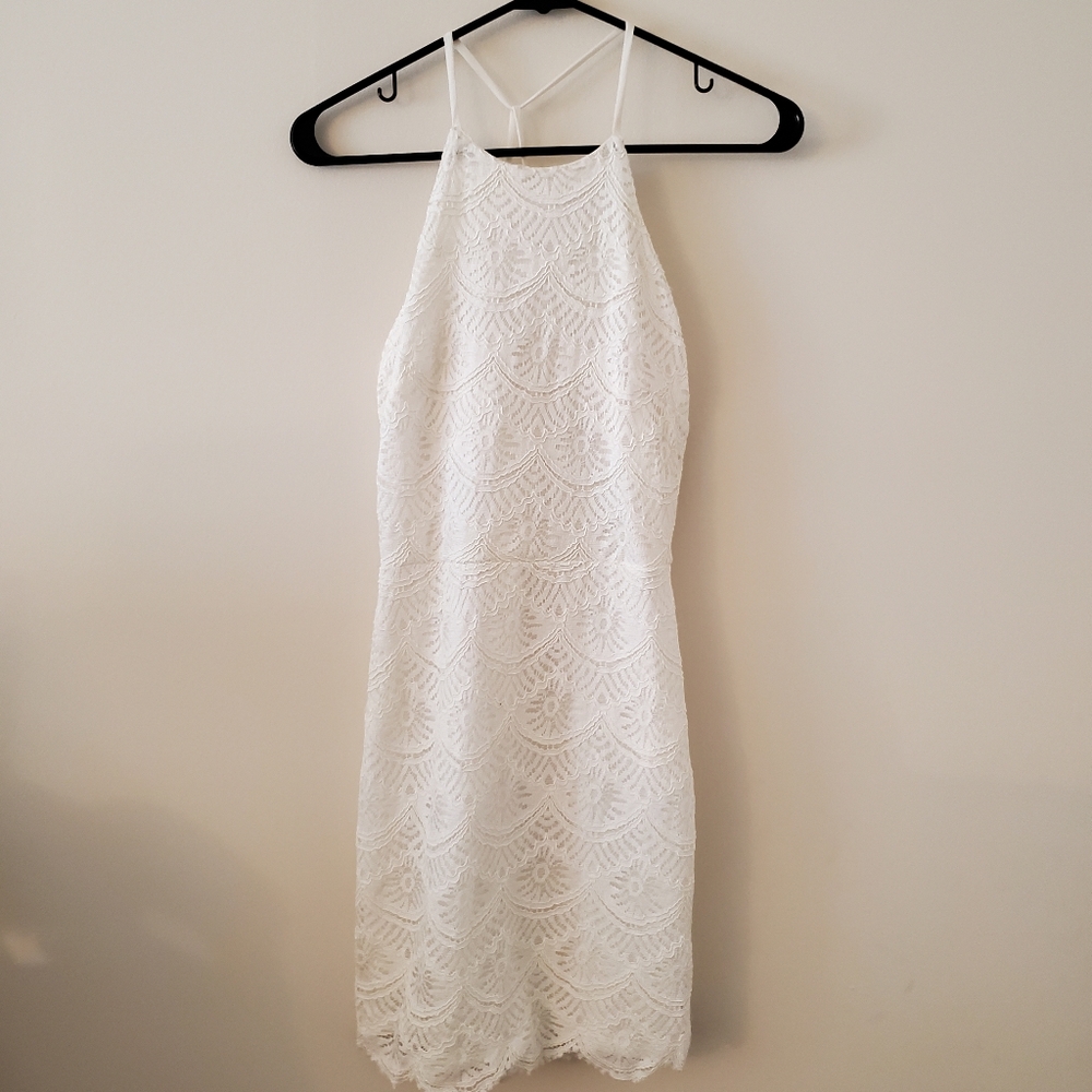 Monteau White Lace Dress - Size S